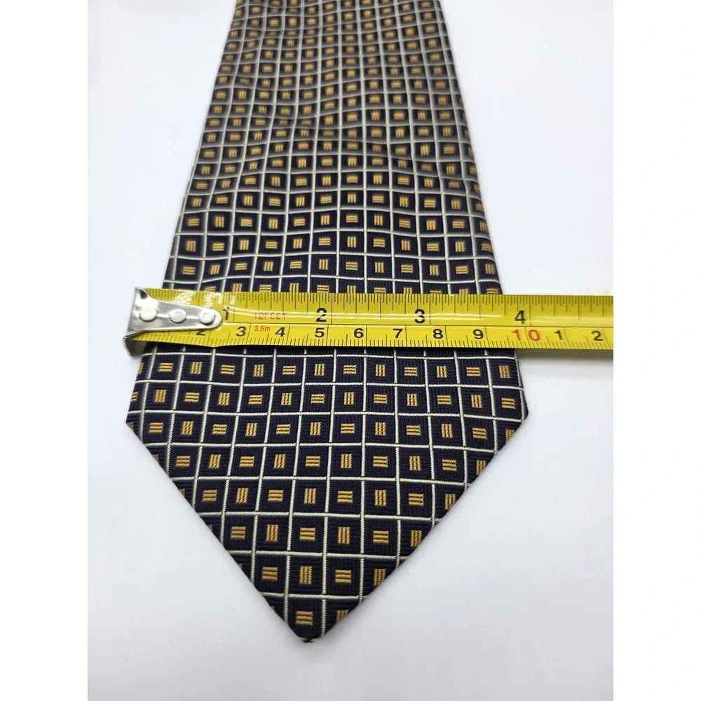 VTG Brooks Brothers Makers Black Gold Geometric Tie 56
